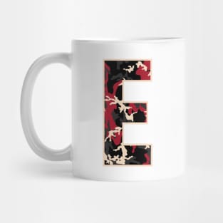 Initial Capital Letter E Camo Alphabet Gift Women Men Boys Girls Mug